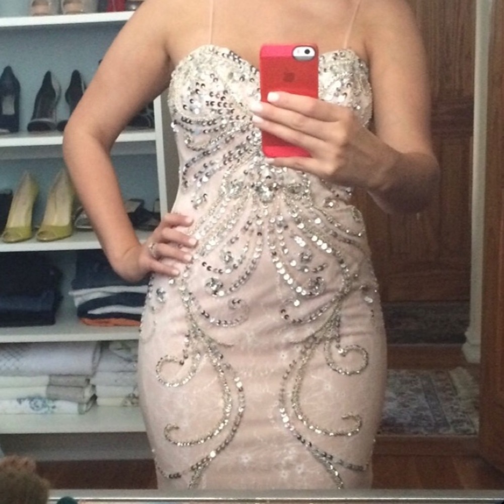 Blush jovani gown worn once